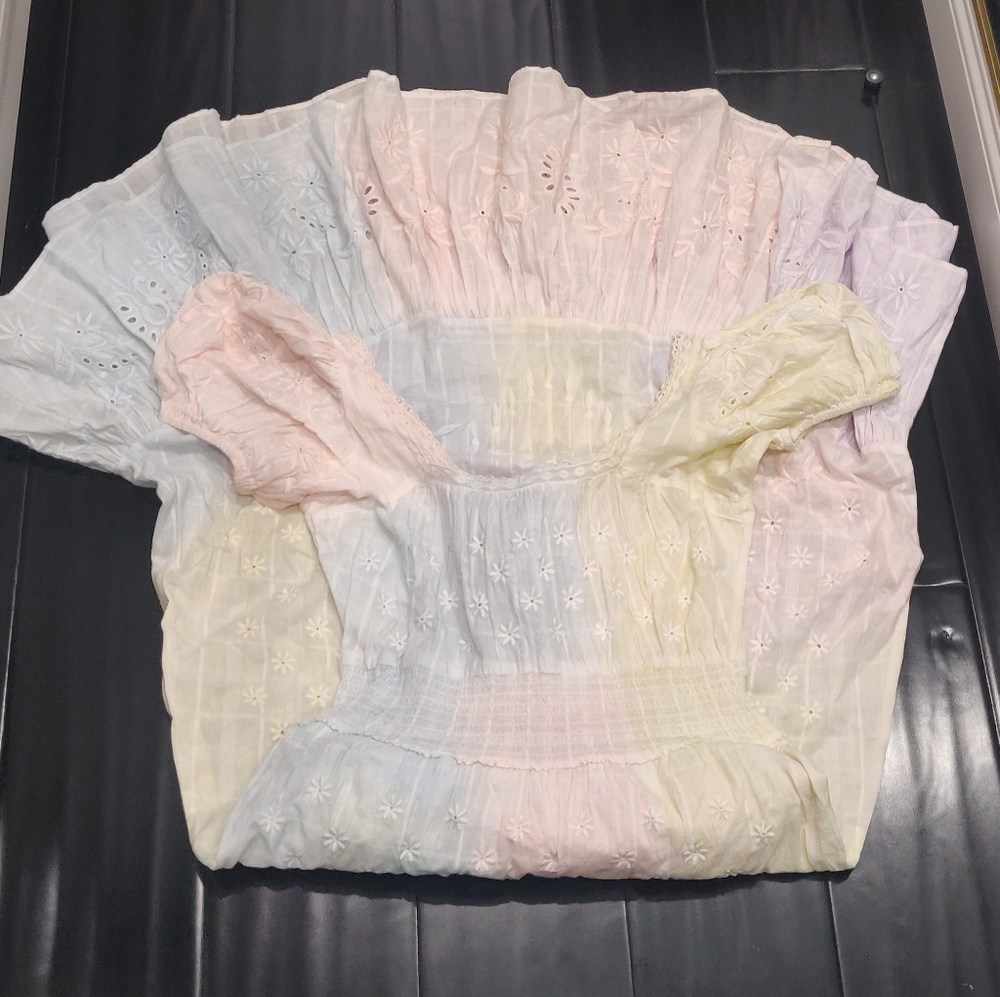 Loveshackfancy Begonia Multicolored Long Dress Med - image 5